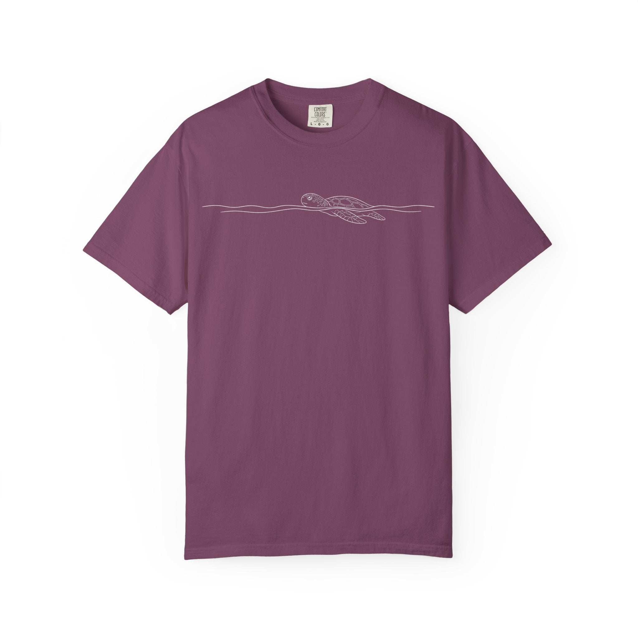 Turtle Swimming in the Water  T-Shirt- Ocean Turtle Minimalist Tshirt
