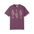 Three Fish T-shirt | Retro Fish Illustration, Nautical Beach Tee