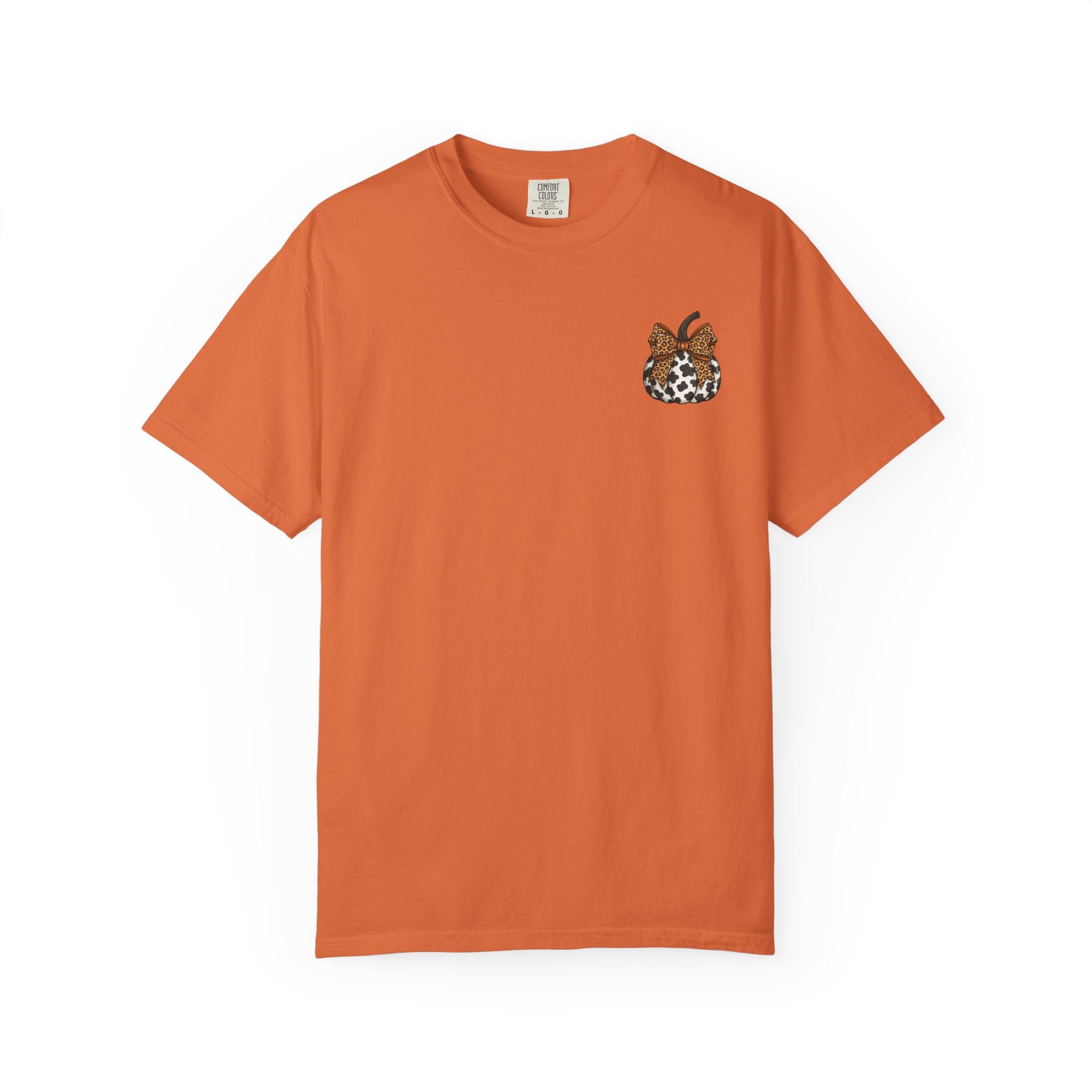 Pumpkin Graphic T-Shirt — Small Cowprint Pumpkin Tee