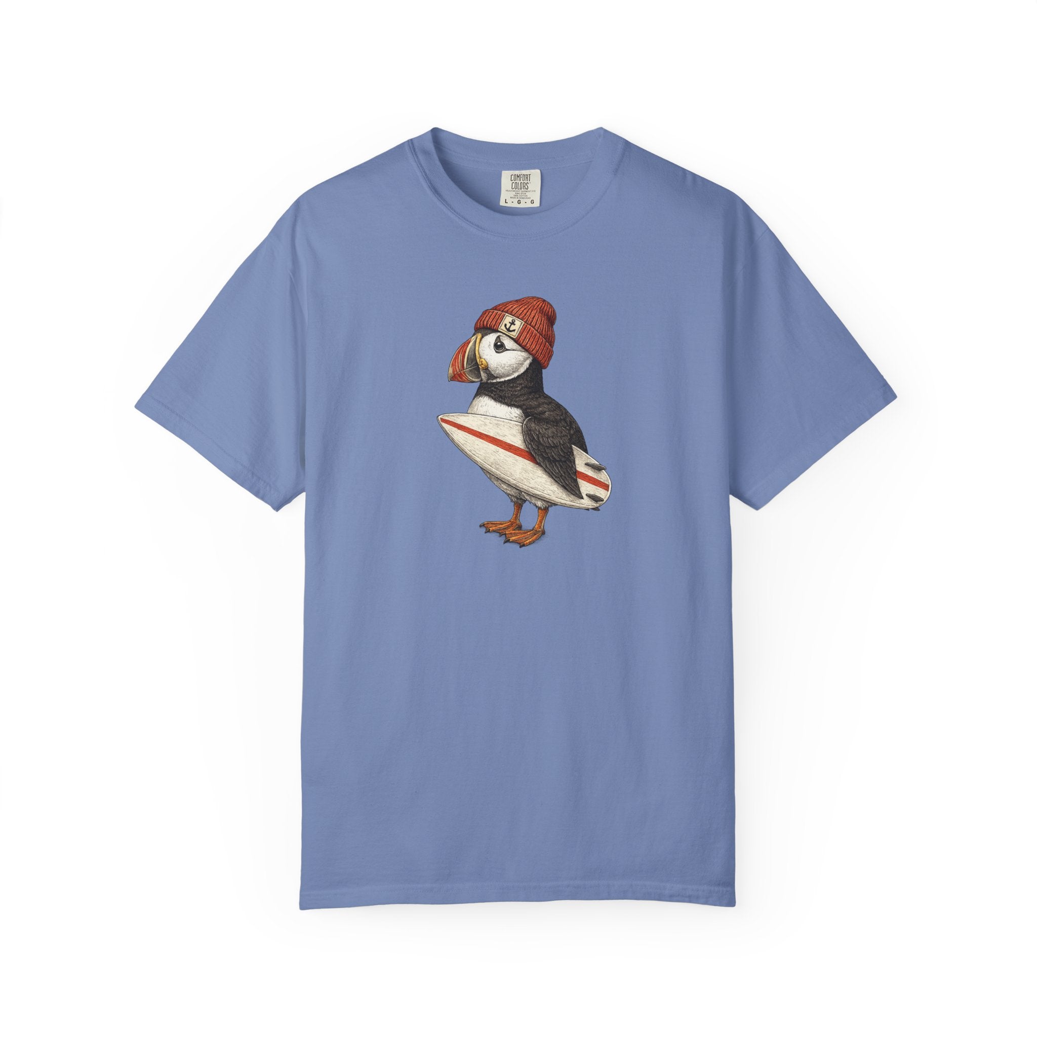 Puffin Surfer T-Shirt — Cute Surfing Puffin Graphic Tee