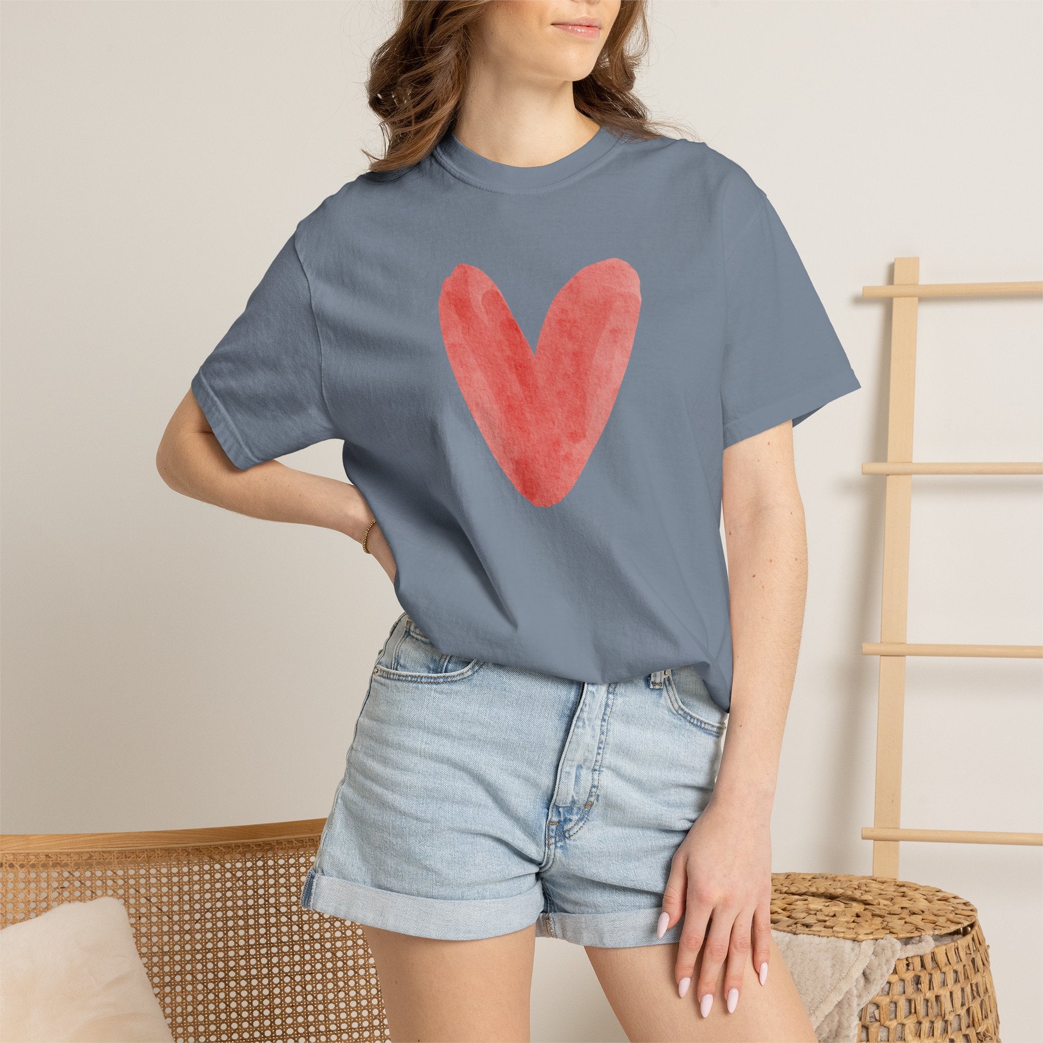 Heart Painted Graphic T-Shirt — Heart Tee for Casual Everyday Wear