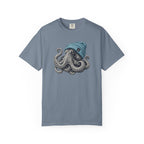 Octopus Blue Beanie T-Shirt — Ocean Life Graphic Tee