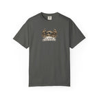 Green t-shirt with 'SAUSAGE' printed on it against a white background