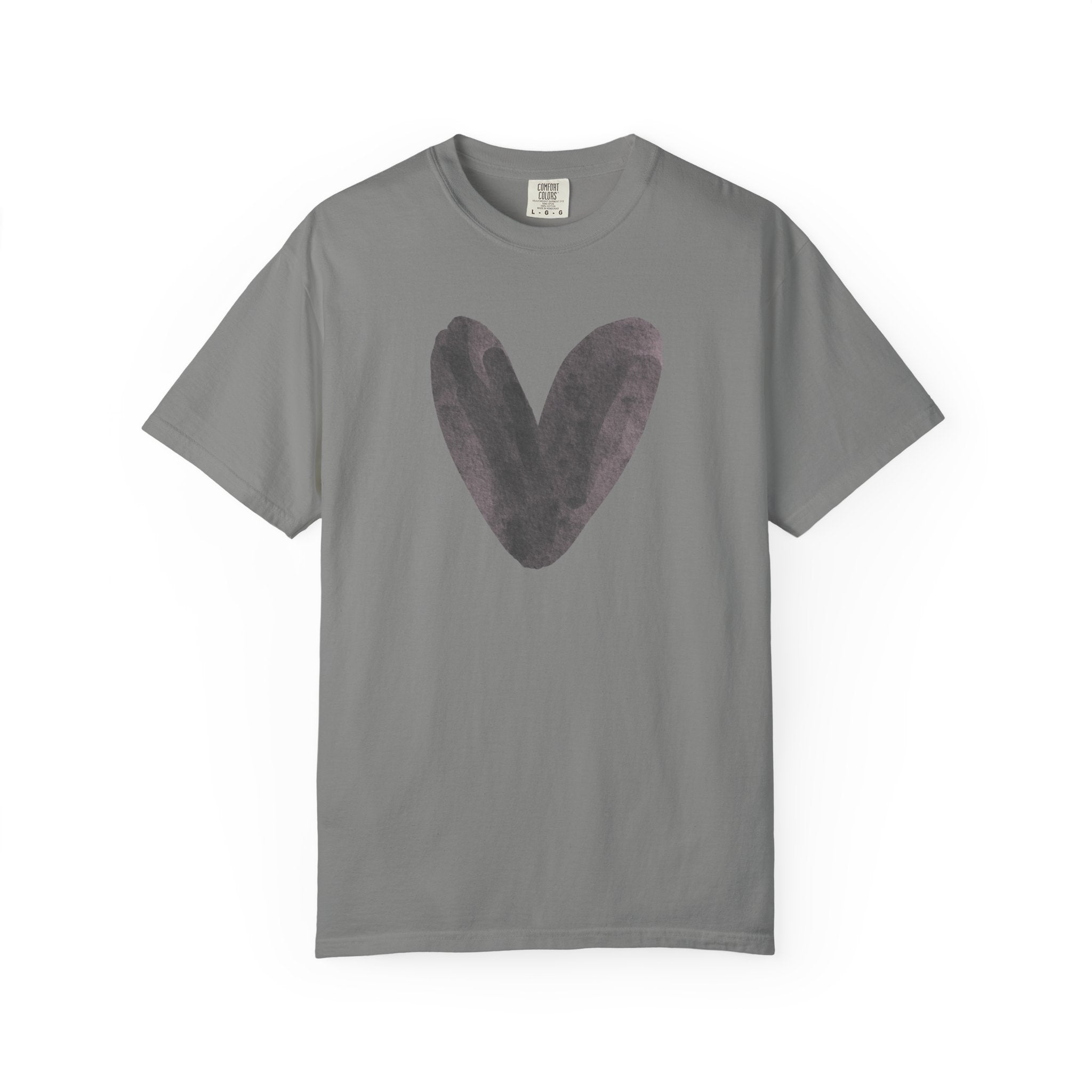 Heart Brushstroke T-Shirt — Minimal Watercolor Heart Tee