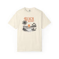 Beach Please T-Shirt — Vintage Sunset Palm Beach Tee