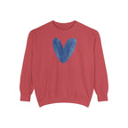 Heart Painted Sweatshirt — Womens Heart Graphic Pullover Crewneck