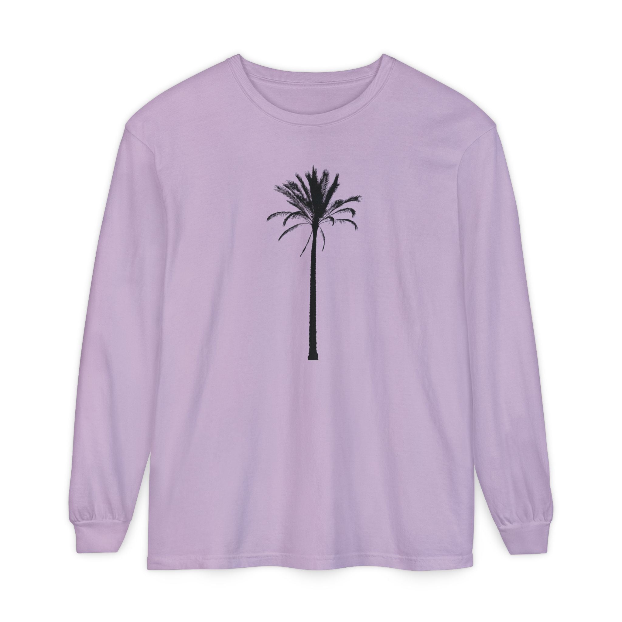 Palm Tree Long Sleeve T-Shirt — Minimal Tropical Graphic Tee