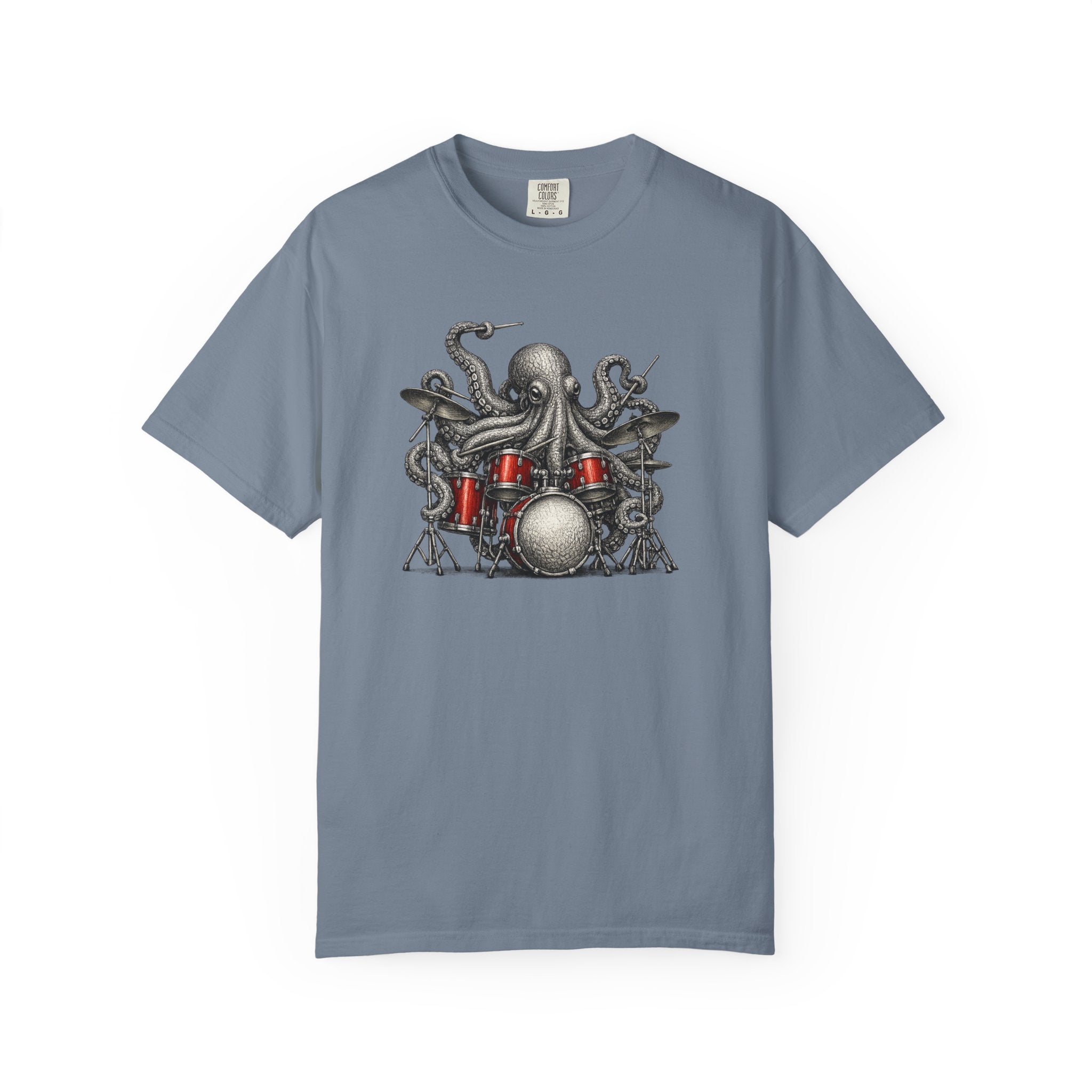Octopus Drummer T‑Shirt — Octopus Rock Band Graphic Tee