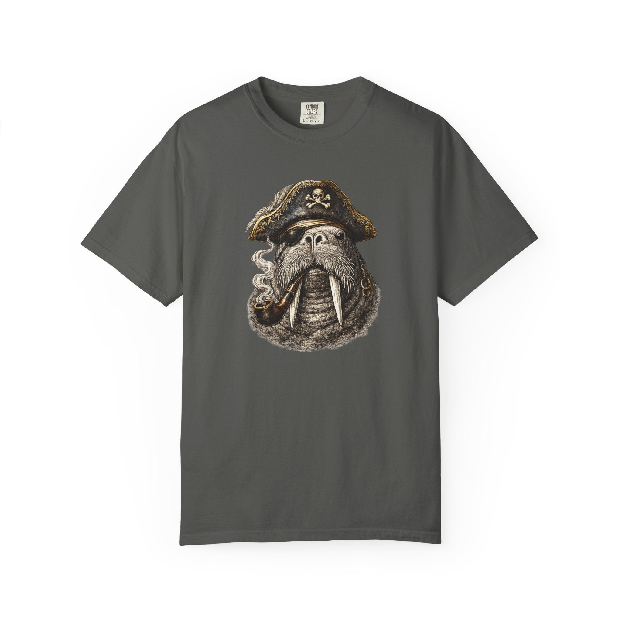 Walrus Pirate T-Shirt — Smoky Buccaneer Walrus Graphic Tshirt