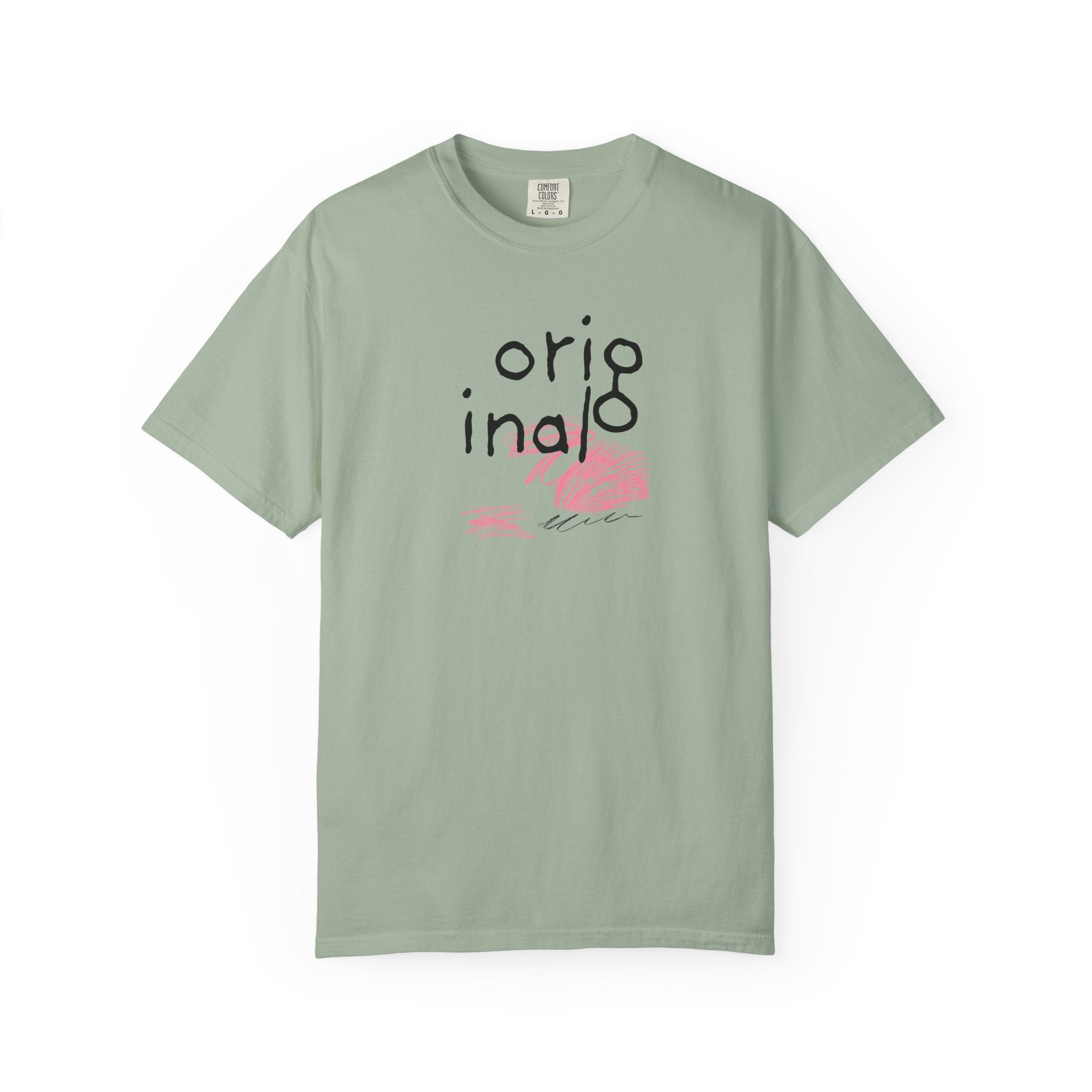 Original Graphic T-Shirt — 'original' Handwritten Design with Pink Brushstroke