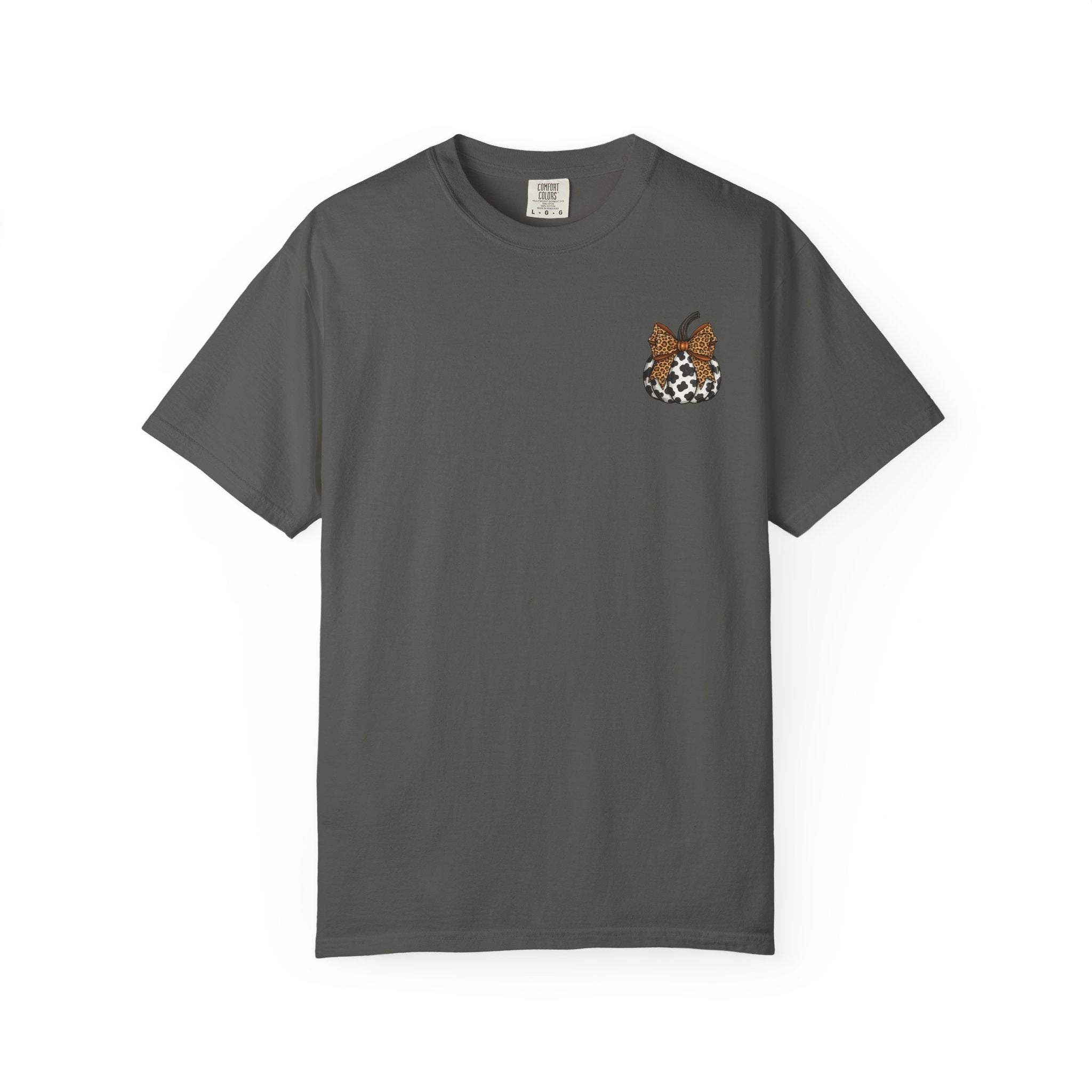 Pumpkin Graphic T-Shirt — Small Cowprint Pumpkin Tee