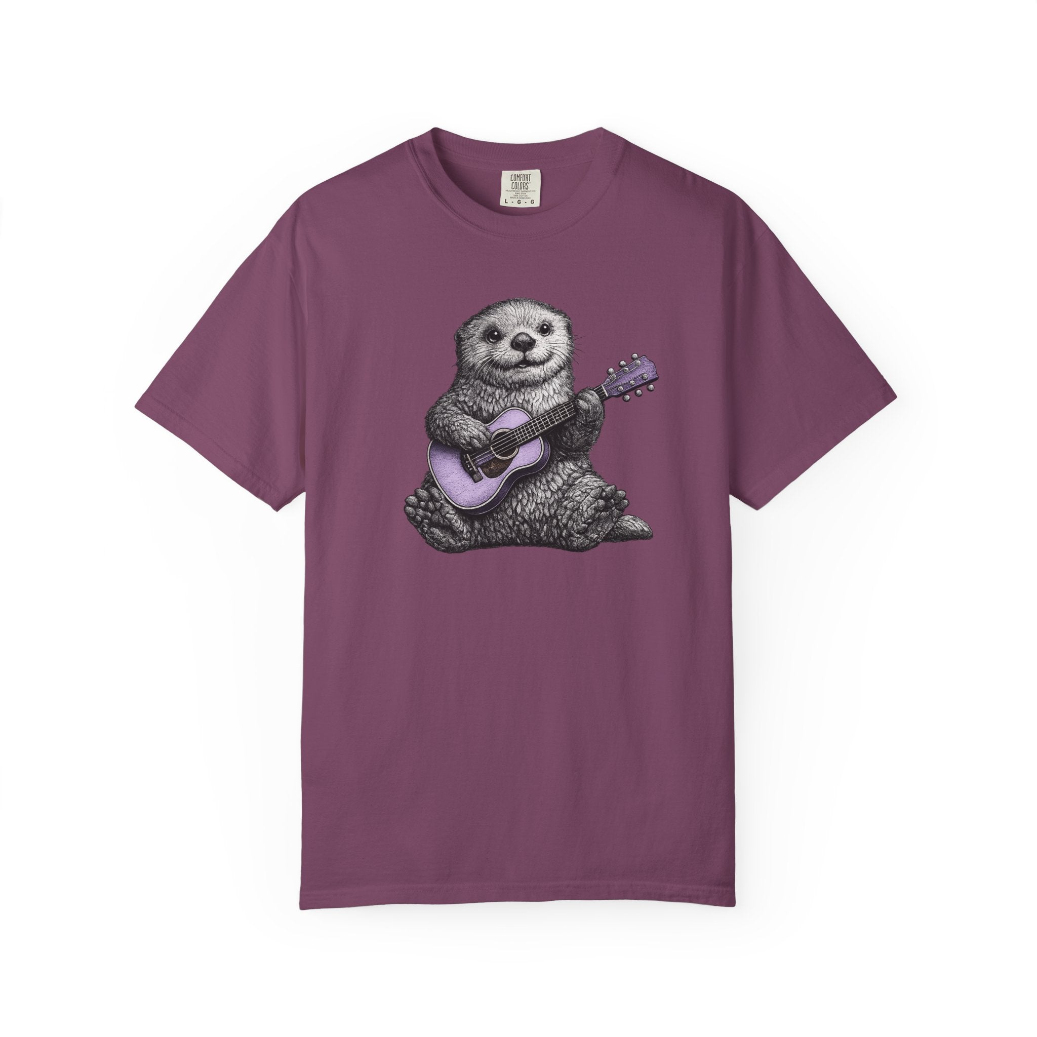 Otter Playing Purple Guitar Tshirt- Ocean life Tshirts