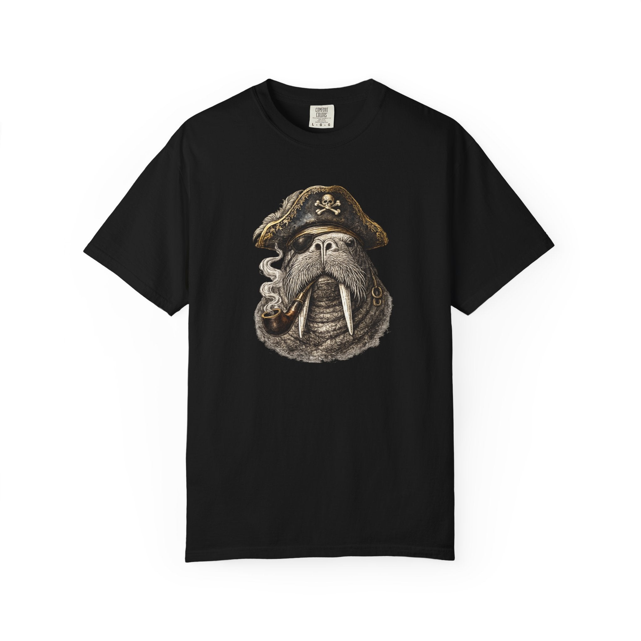 Walrus Pirate T-Shirt — Smoky Buccaneer Walrus Graphic Tshirt