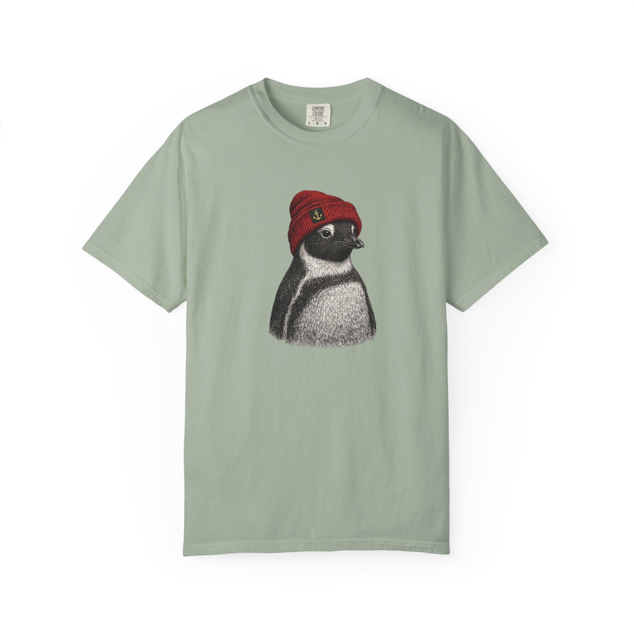 Penguin in a Red Beanie  T-shirt- Ocean Animals Tshirt