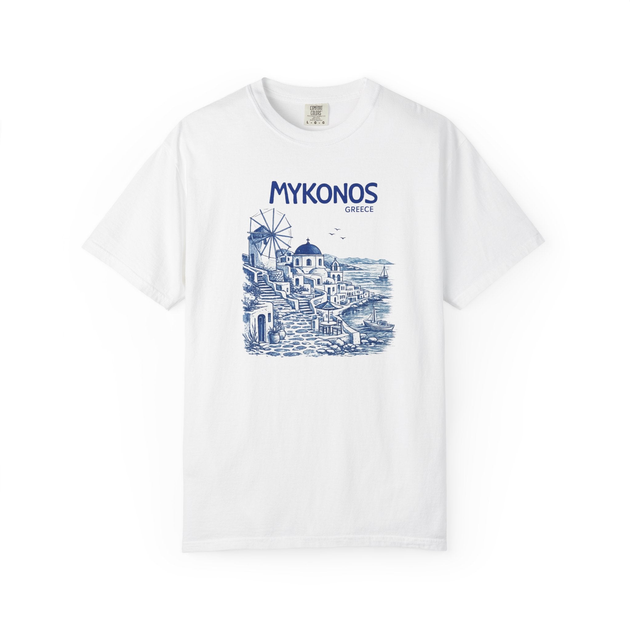 Mykonos Greece Vintage Sketch T-Shirt- Greece Graphic Tshirt
