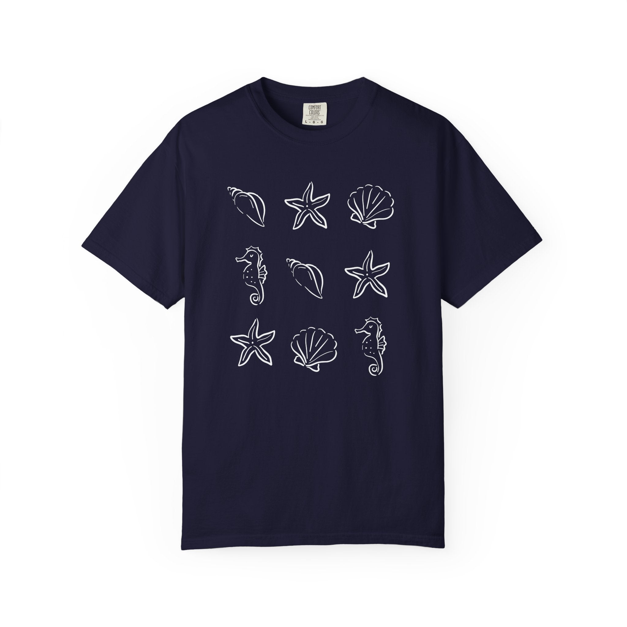 Seaside Sea Shells T-Shirt — Nautical Womens Graphic T Shirt