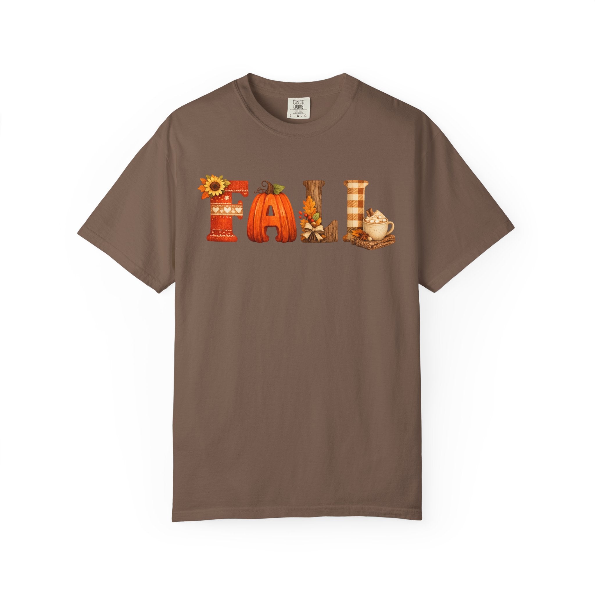 Fall T-Shirt — 'FALL' Pumpkin & Sunflower Graphic