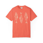 Three Fish T-shirt | Retro Fish Illustration, Nautical Beach Tee