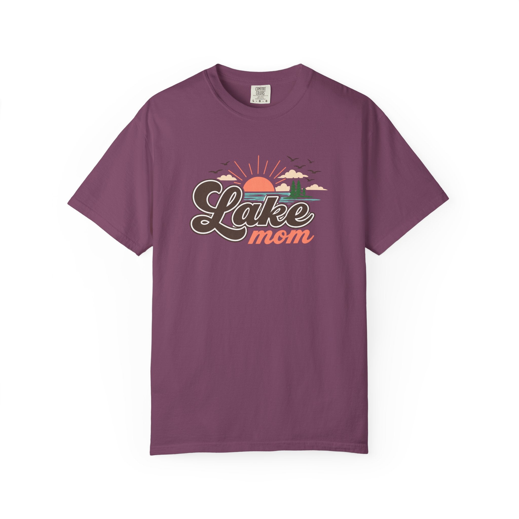 Lake Mom T-Shirt — Retro Lakeside Sunset Graphic Tee