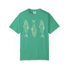 Three Fish T-shirt | Retro Fish Illustration, Nautical Beach Tee