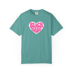 Beach Babe T-Shirt — Hot Pink on light Pink Heart  Summer Tee
