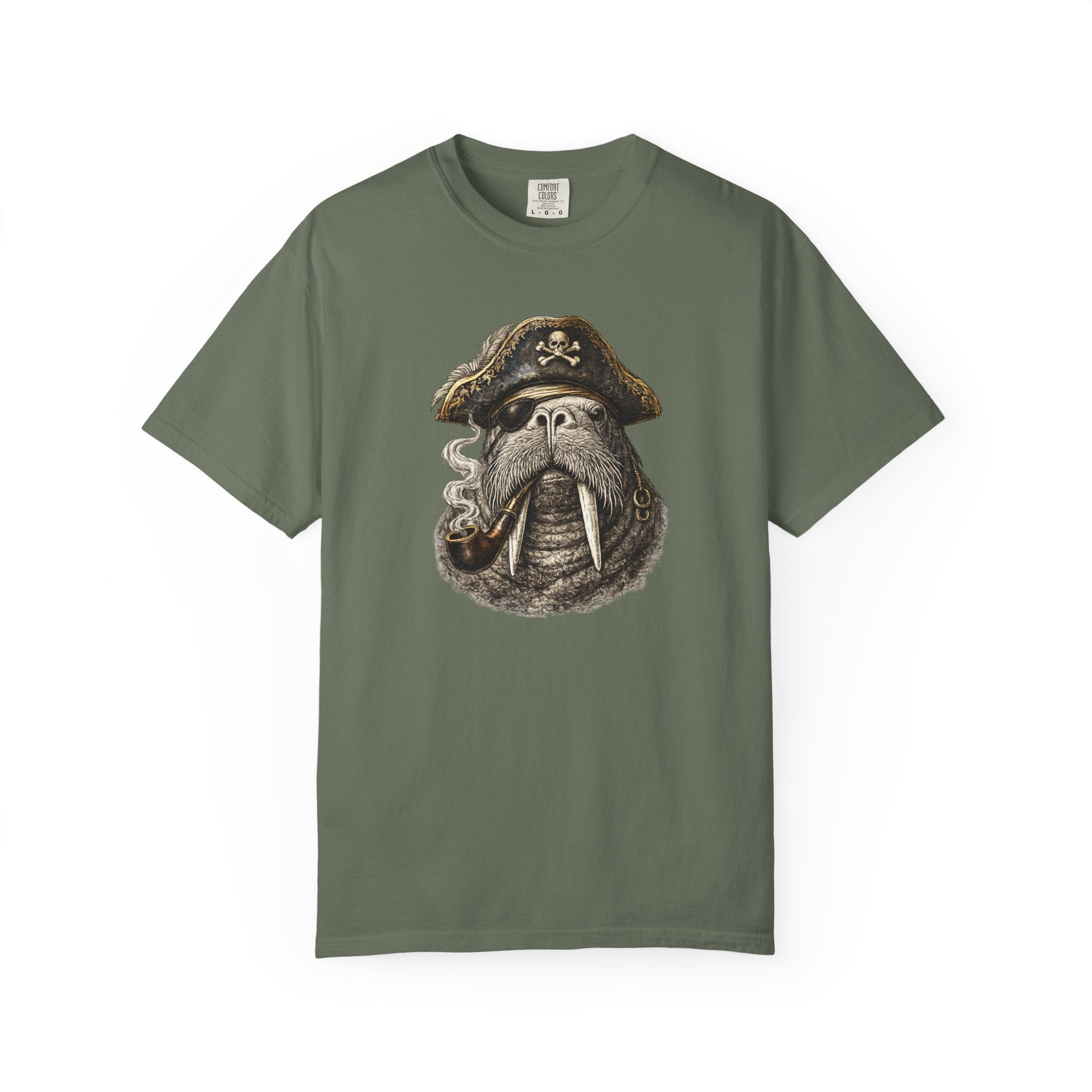 Walrus Pirate T-Shirt — Smoky Buccaneer Walrus Graphic Tshirt