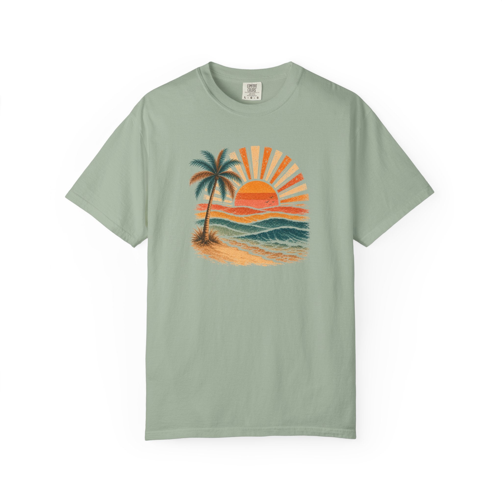 Boho Sunset Palm Beach T-Shirt —  Tropical Sunset Graphic Tee
