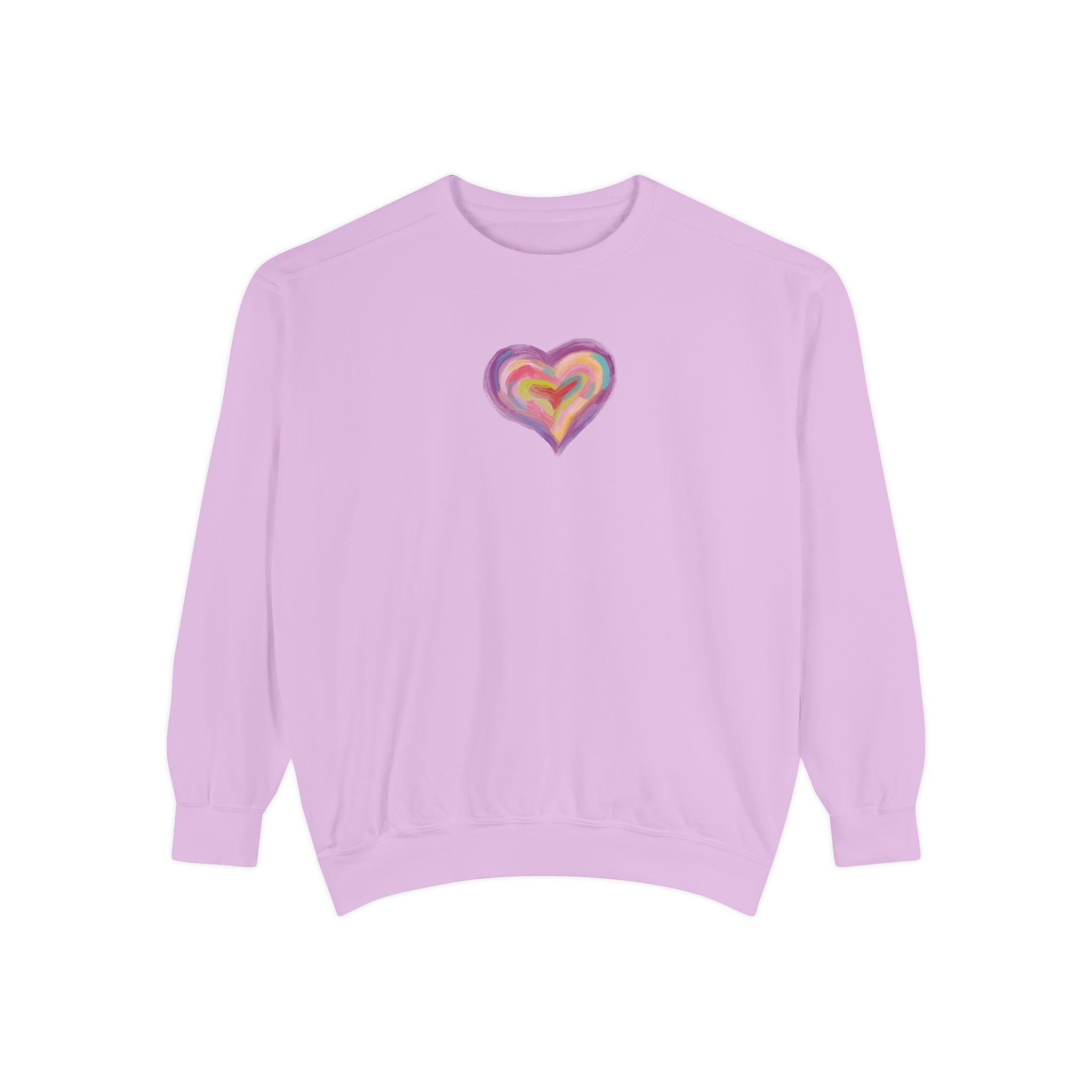 Colorful Heart Sweatshirt- Heart Fleece Sweatshirt- Loungewear