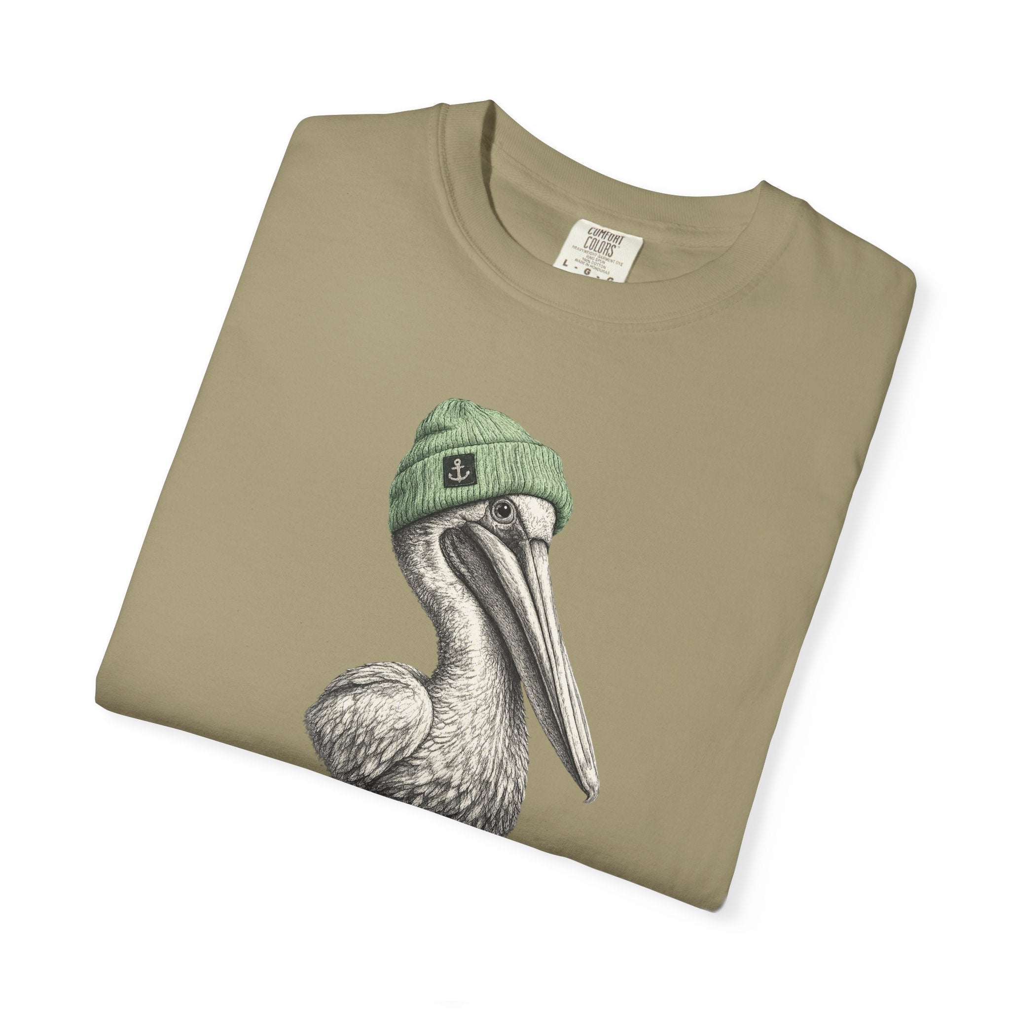 Pelican with Beanie T-Shirt — Ocean Life Graphic Tshirt