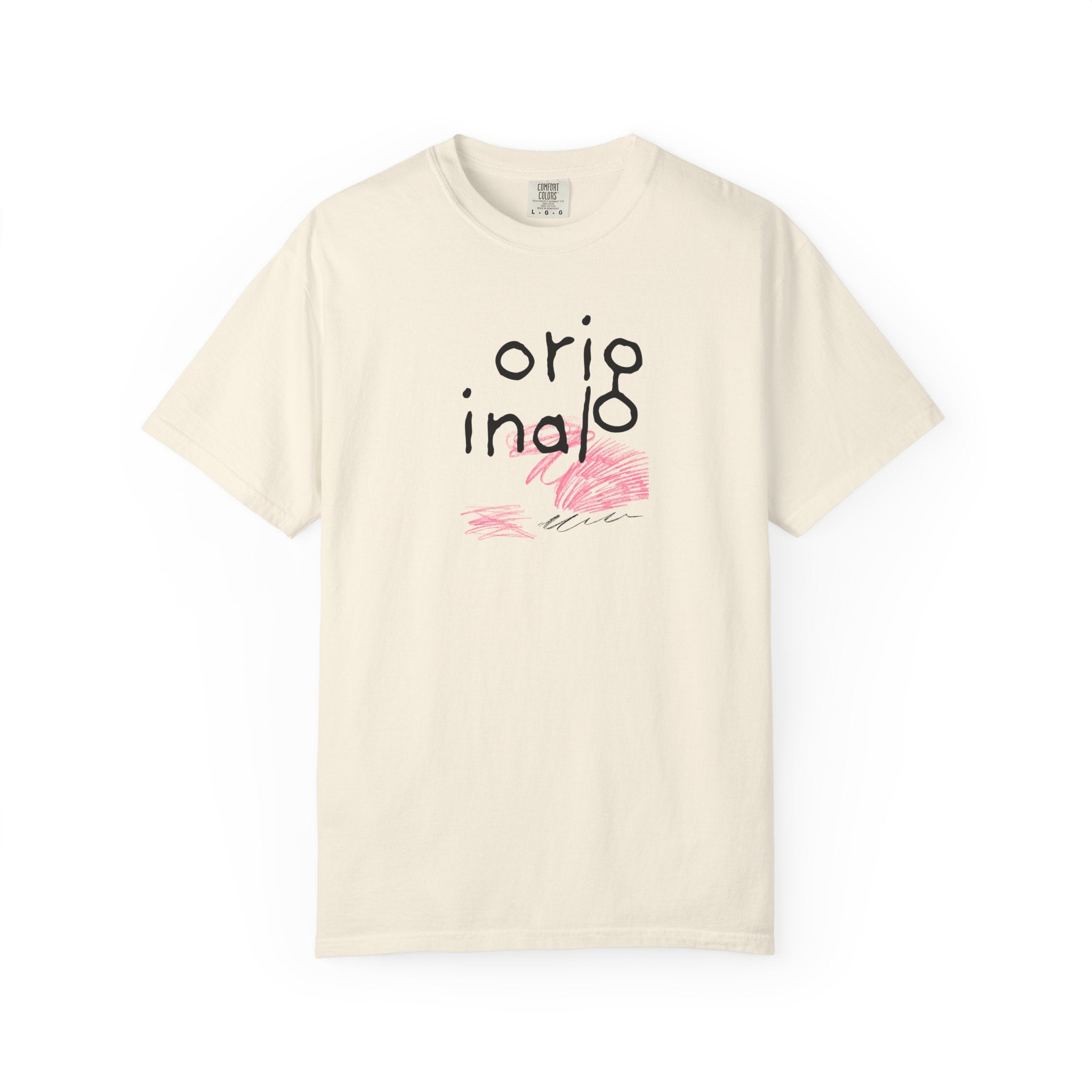 Original Graphic T-Shirt — 'original' Handwritten Design with Pink Brushstroke