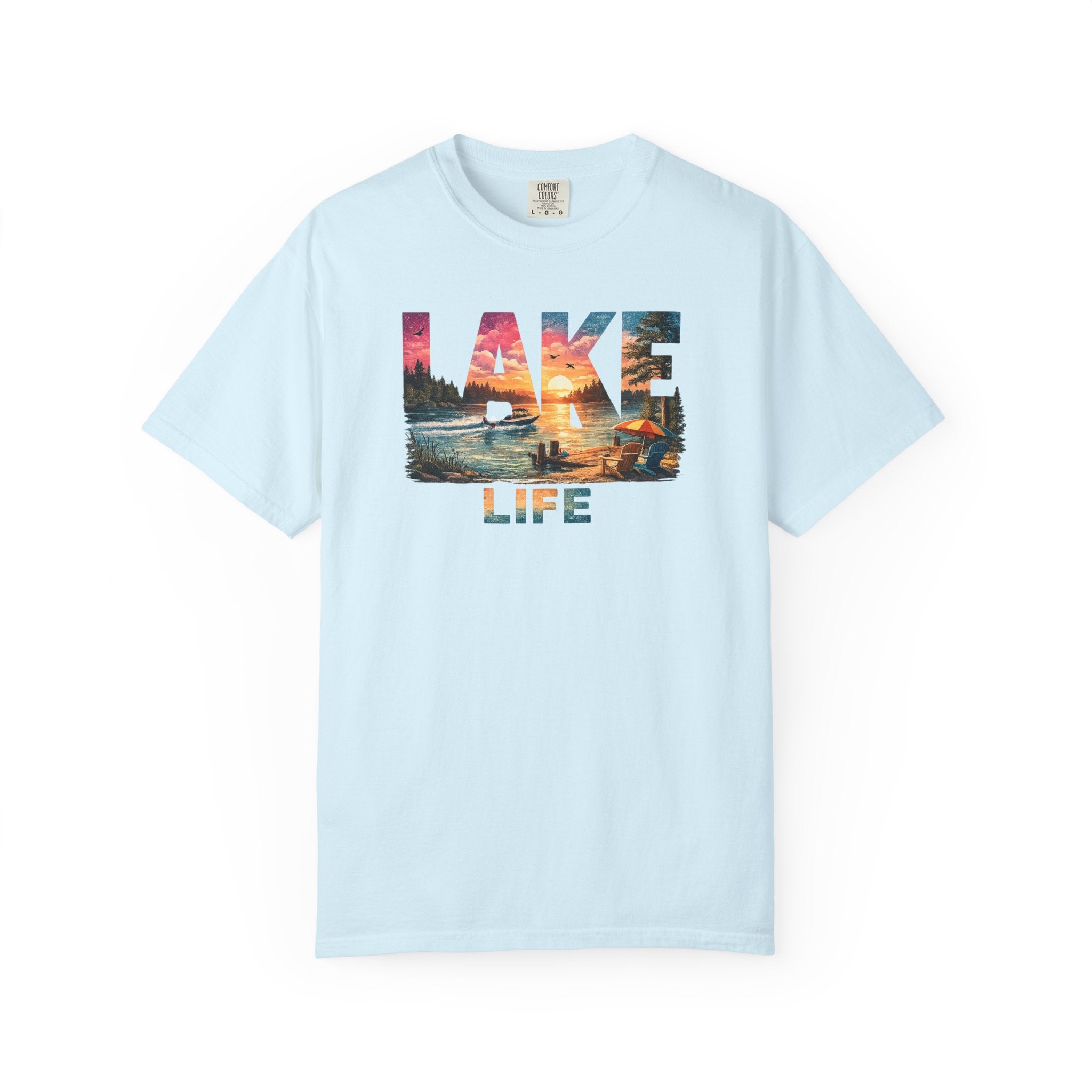 Lake Life sunset graphic T-Shirt | lake scene T-Shirt
