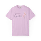 Light purple t-shirt with 'The World's Greatest Grandma' text and floral design on a white background