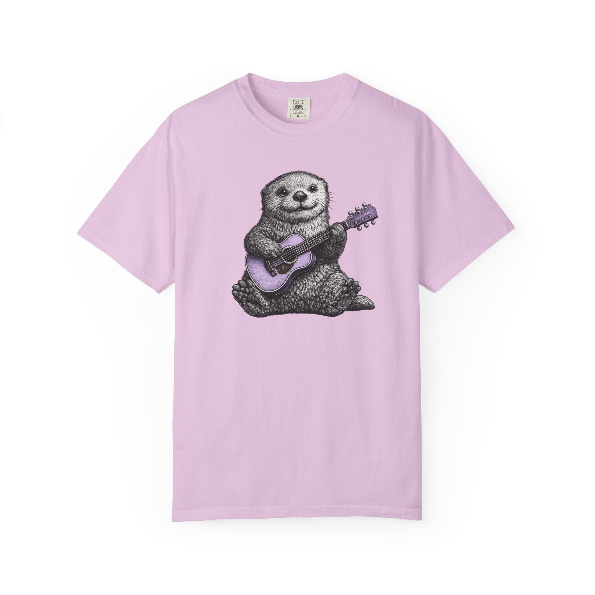 Otter Playing Purple Guitar Tshirt- Ocean life Tshirts