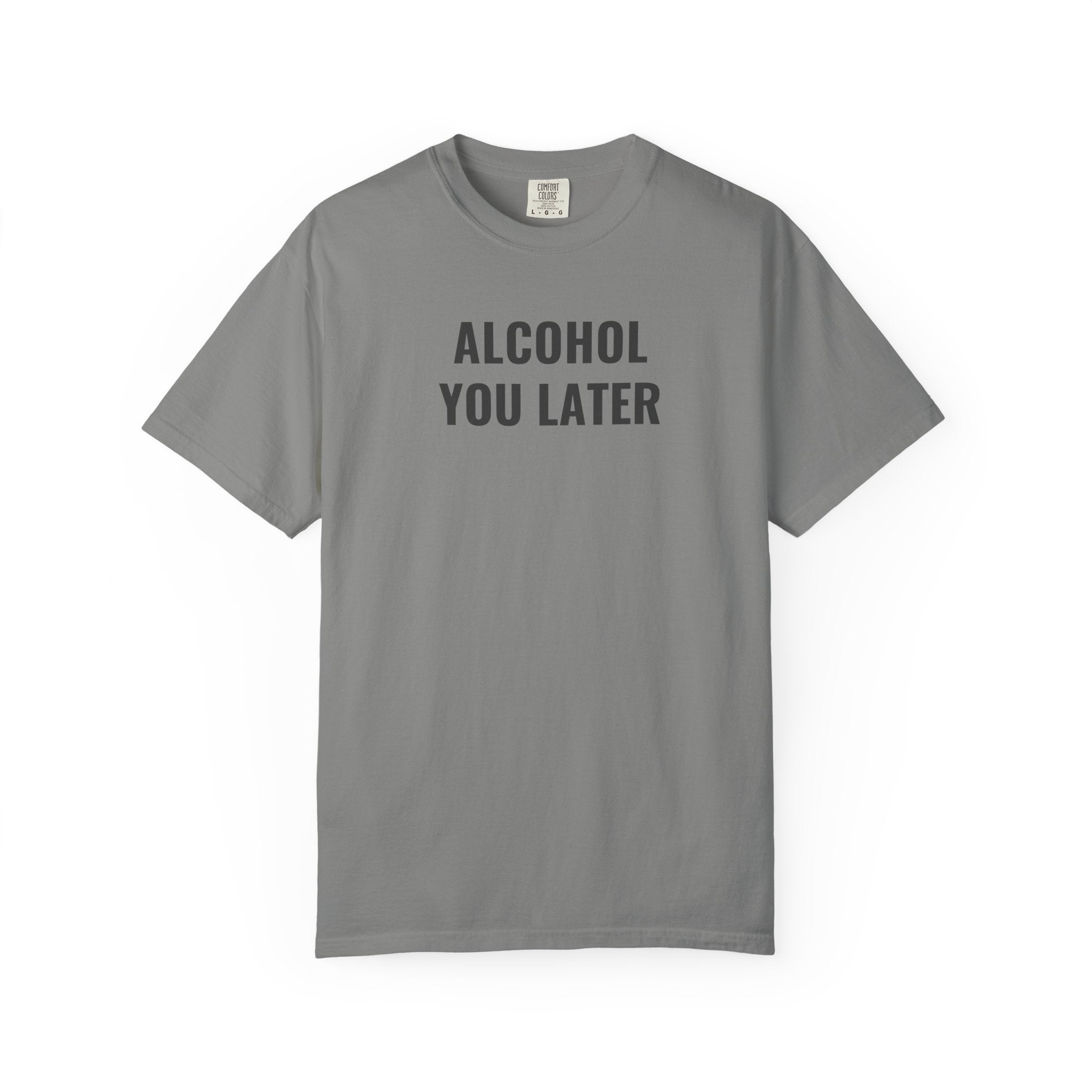 Gray t-shirt with 'LIFT WEIGHTS EST. 2023' text on a white background