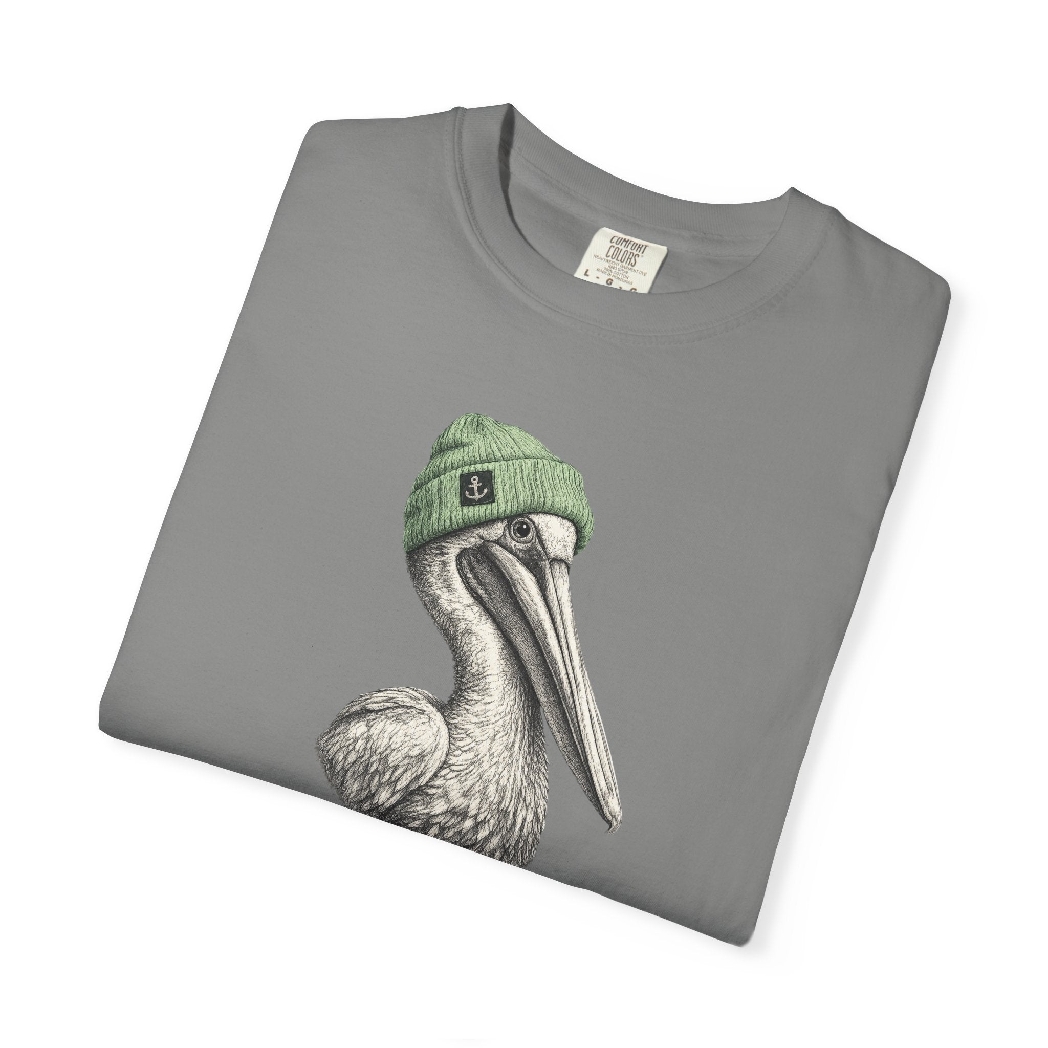 Pelican with Beanie T-Shirt — Ocean Life Graphic Tshirt