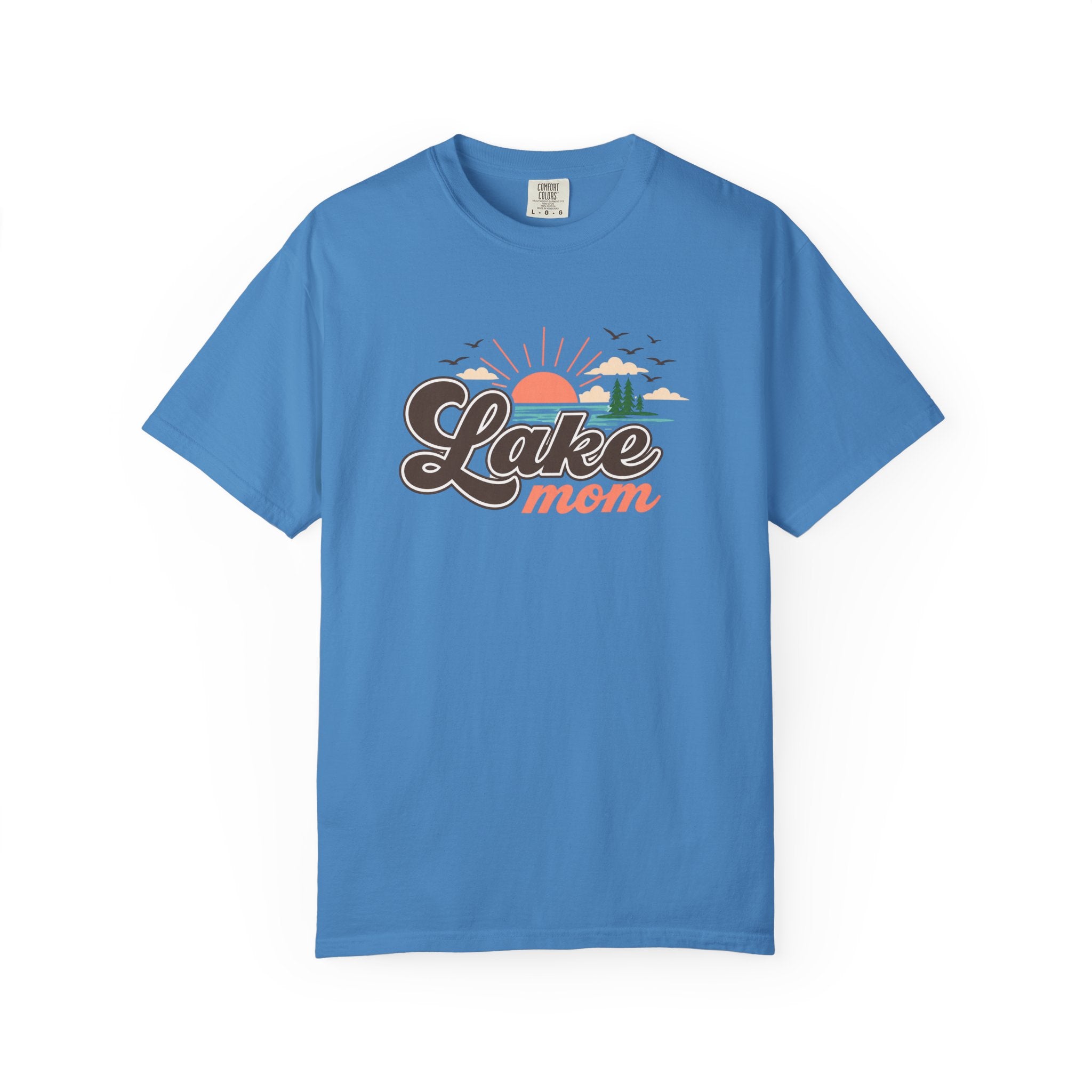 Lake Mom T-Shirt — Retro Lakeside Sunset Graphic Tee