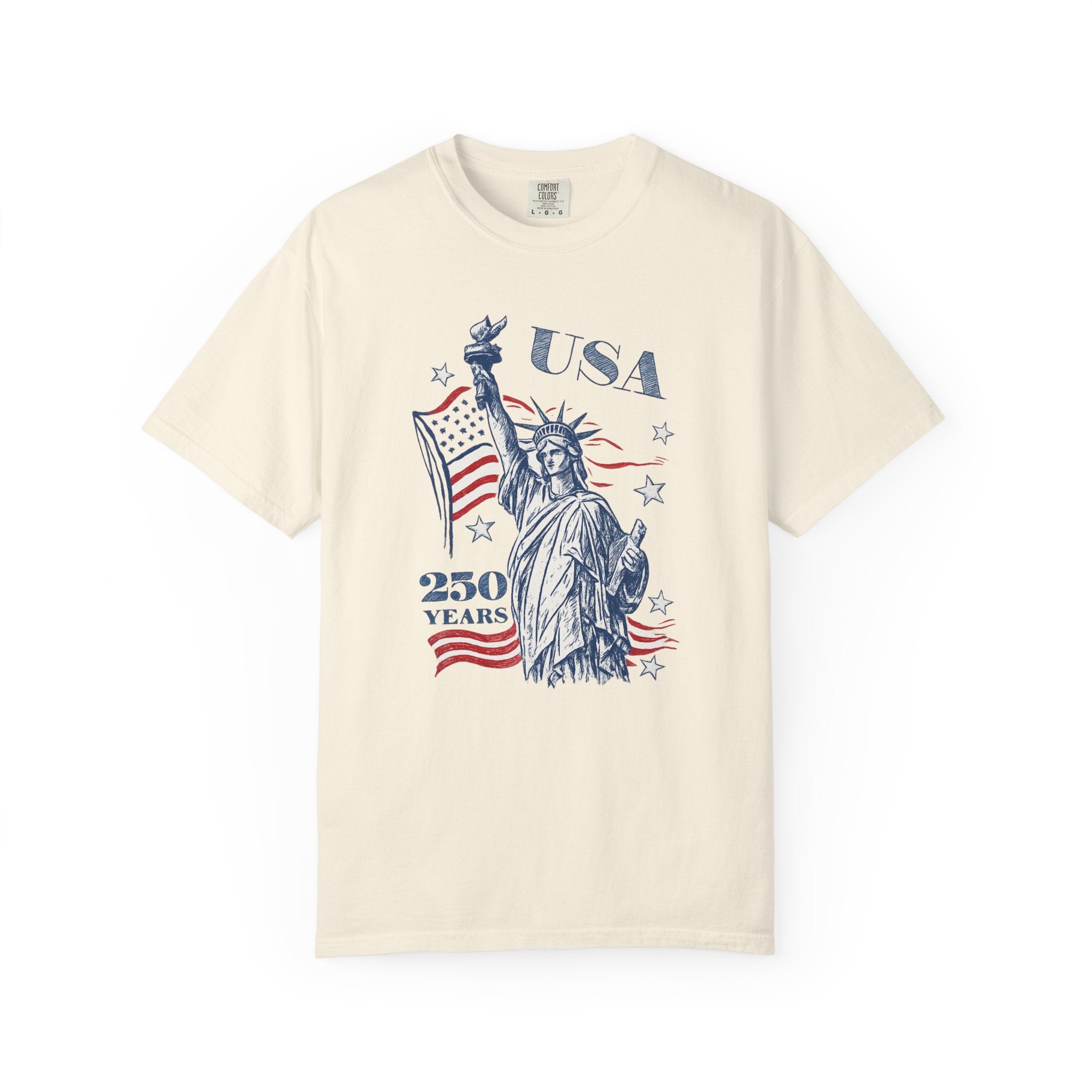 Statue of Liberty USA 250 Years T-Shirt | American Flag Patriotic Tee