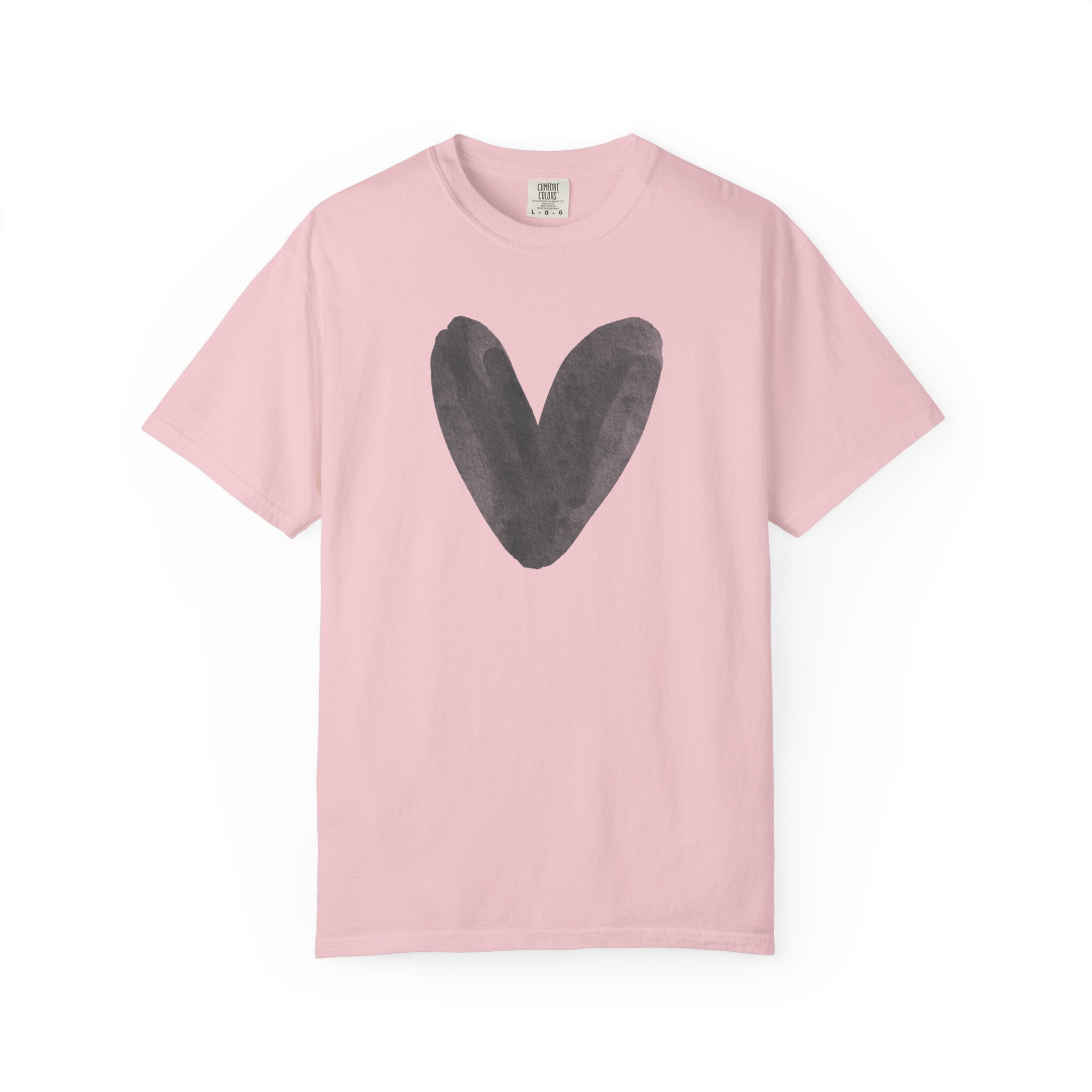 Heart Brushstroke T-Shirt — Minimal Watercolor Heart Tee