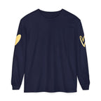 Heart Sleeve Long Sleeve Tee — Minimal Heart Graphic TShirt