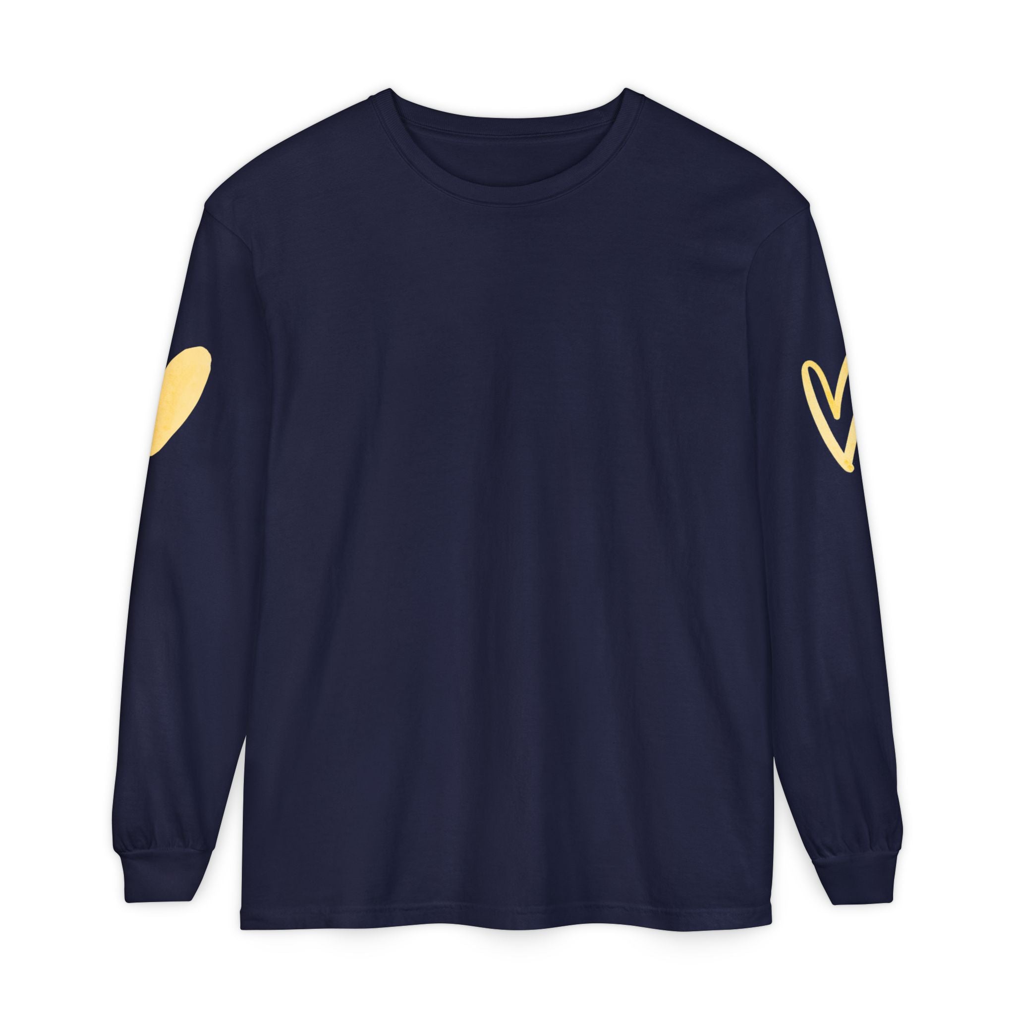 Heart Sleeve Long Sleeve Tee — Minimal Heart Graphic TShirt