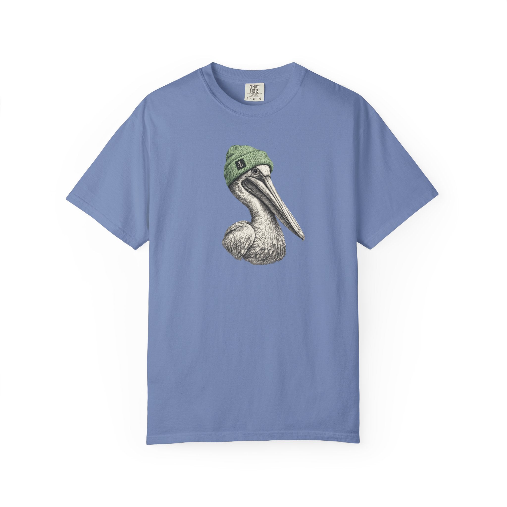 Pelican with Beanie T-Shirt — Ocean Life Graphic Tshirt