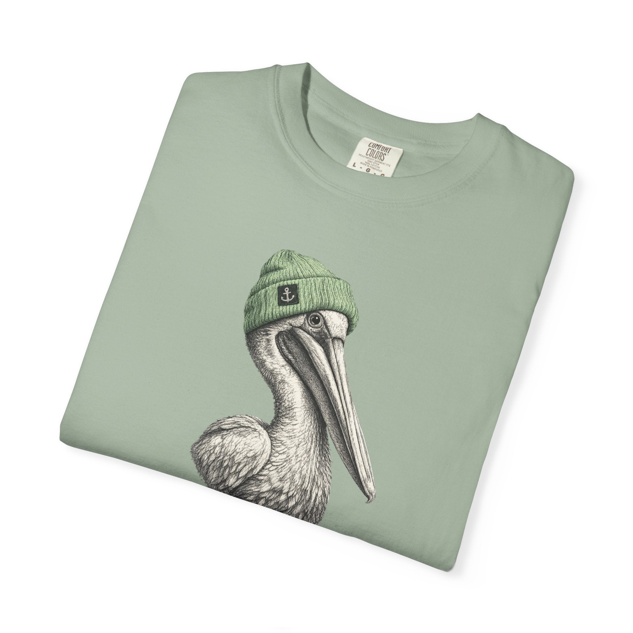 Pelican with Beanie T-Shirt — Ocean Life Graphic Tshirt