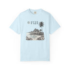 Light blue t-shirt with Fiji graphic design on a white background