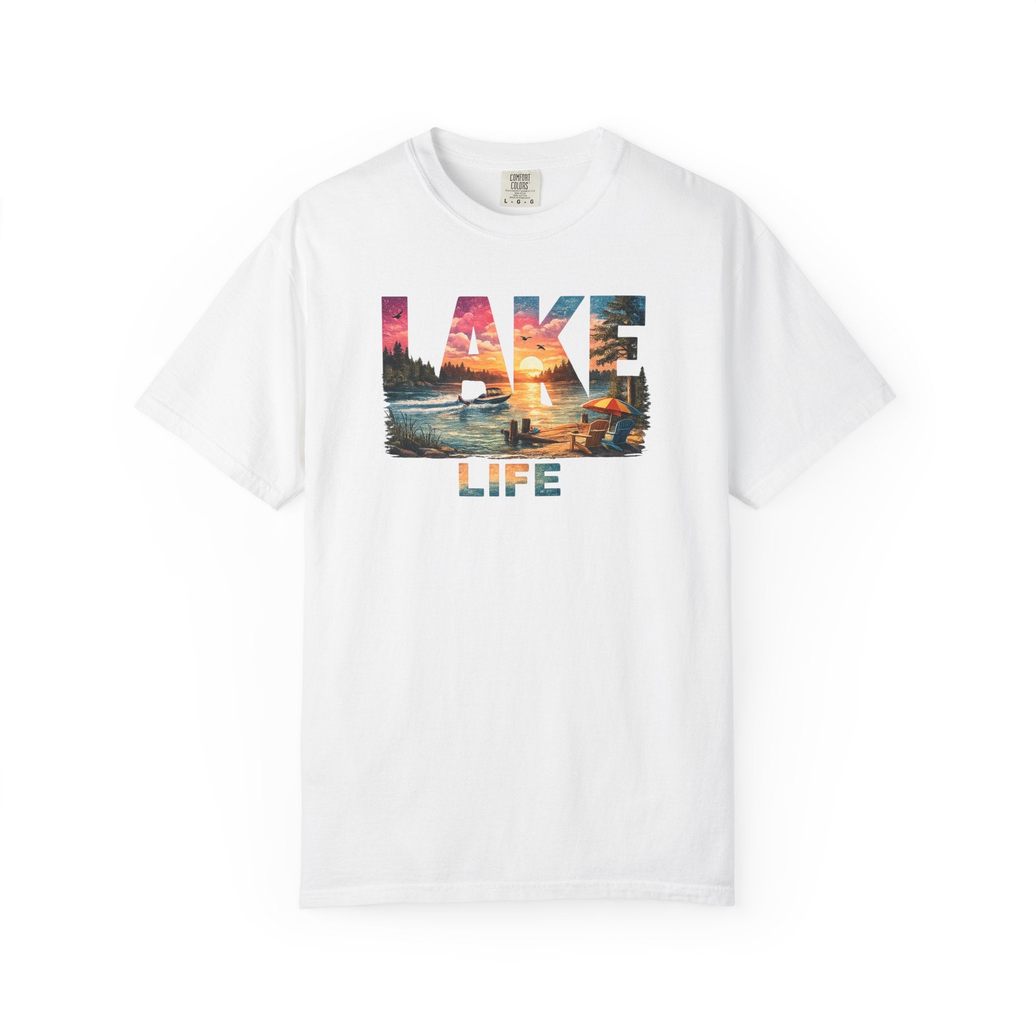 Lake Life sunset graphic T-Shirt | lake scene T-Shirt