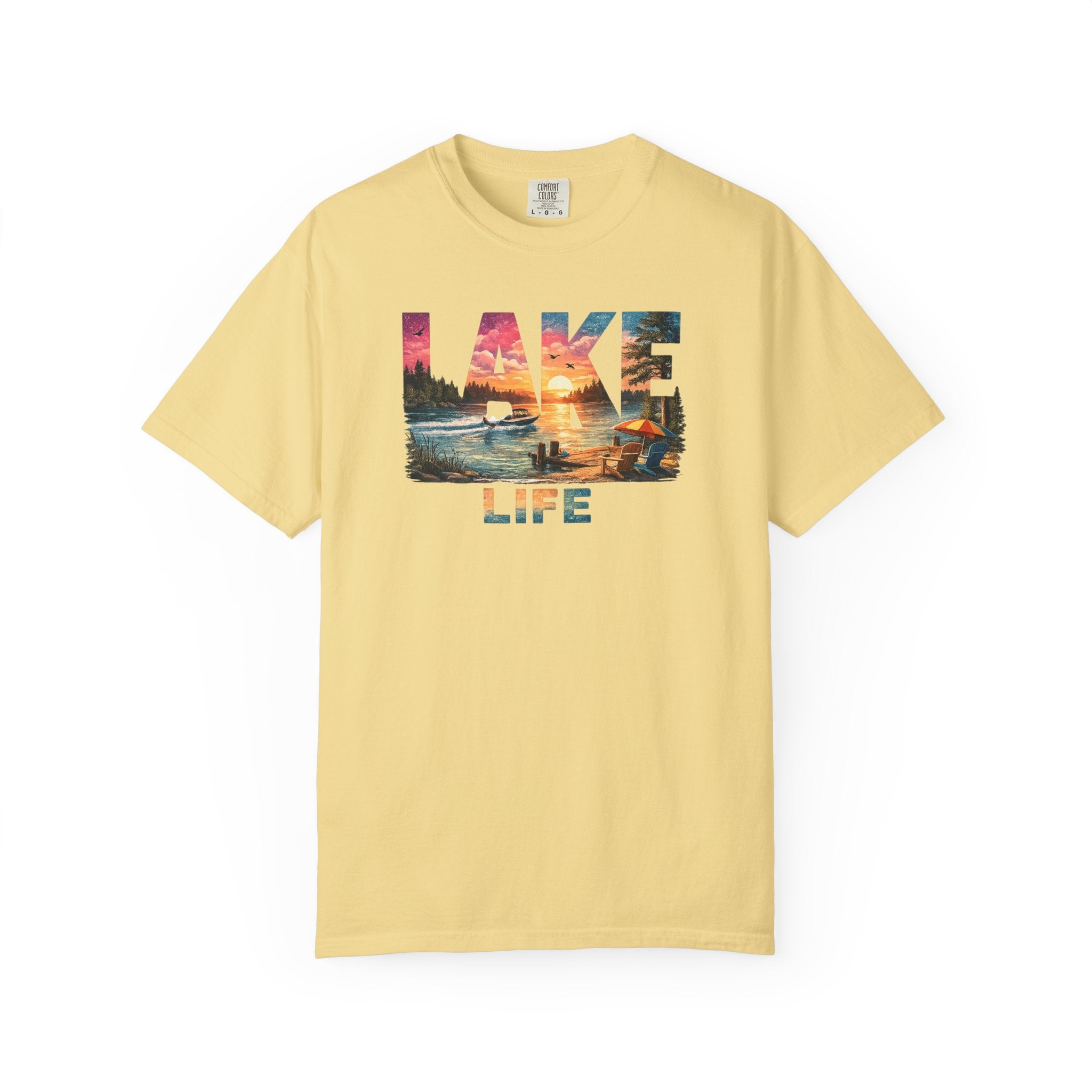 Lake Life sunset graphic T-Shirt | lake scene T-Shirt