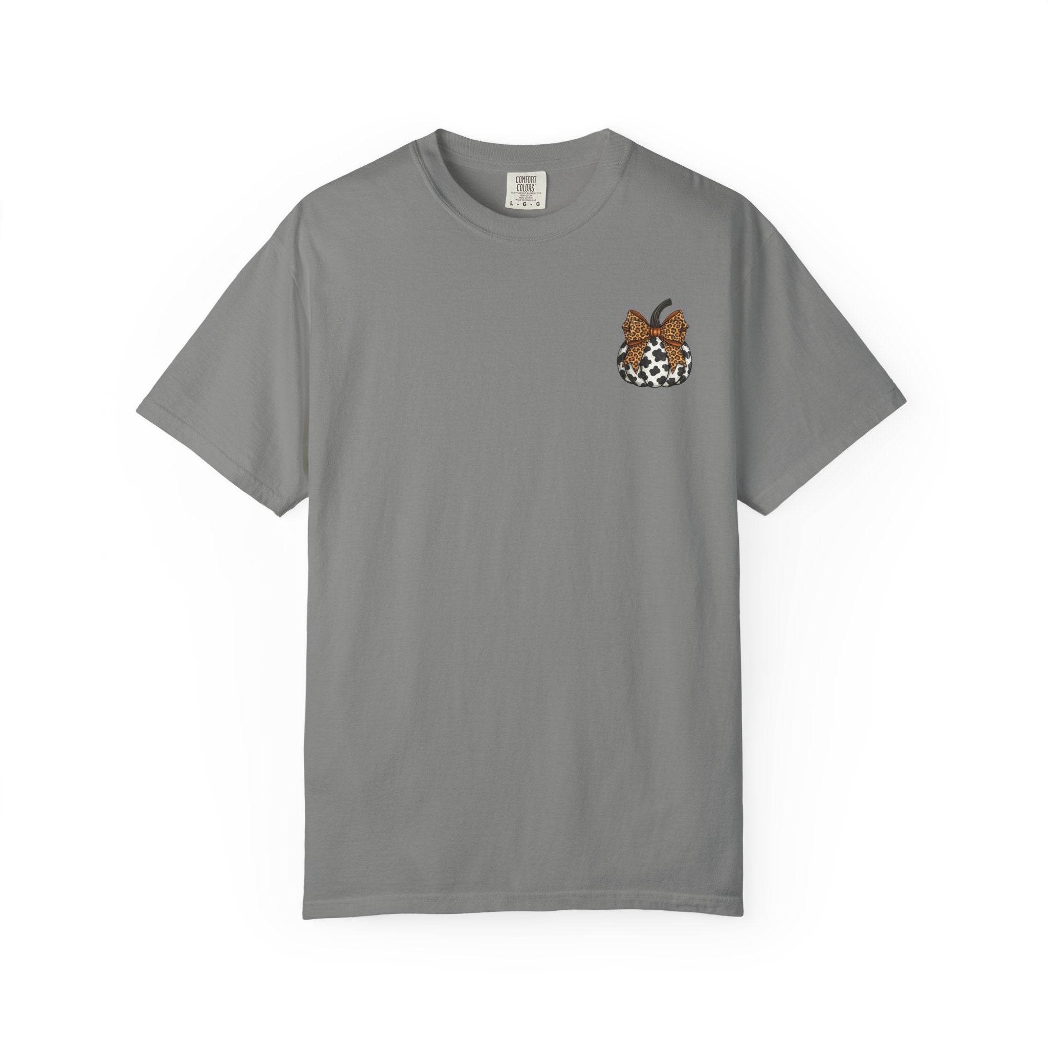Pumpkin Graphic T-Shirt — Small Cowprint Pumpkin Tee