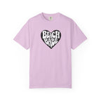 Beach Babe T-Shirt — White Print on Black Heart Graphic Tee