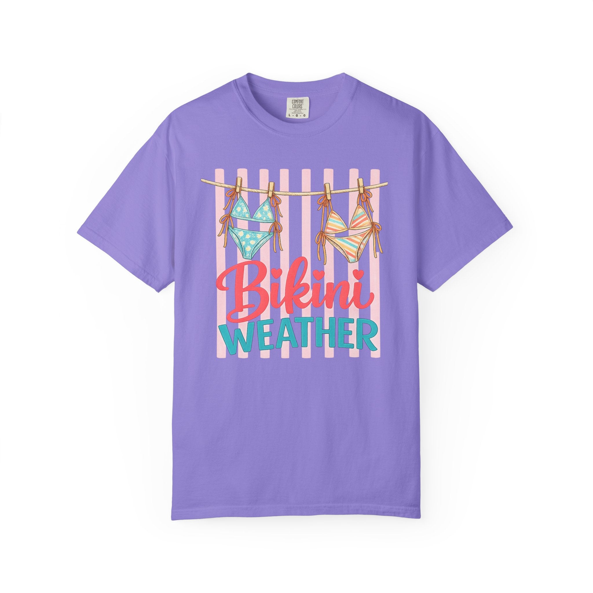 Bikini Weather T-shirt | Summer Beach Graphic, Bikinis on a Clothesline