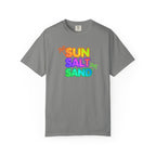 Sun, Salt, Sand Tropical Beach T-Shirt — Colorful Palm Graphic Tee