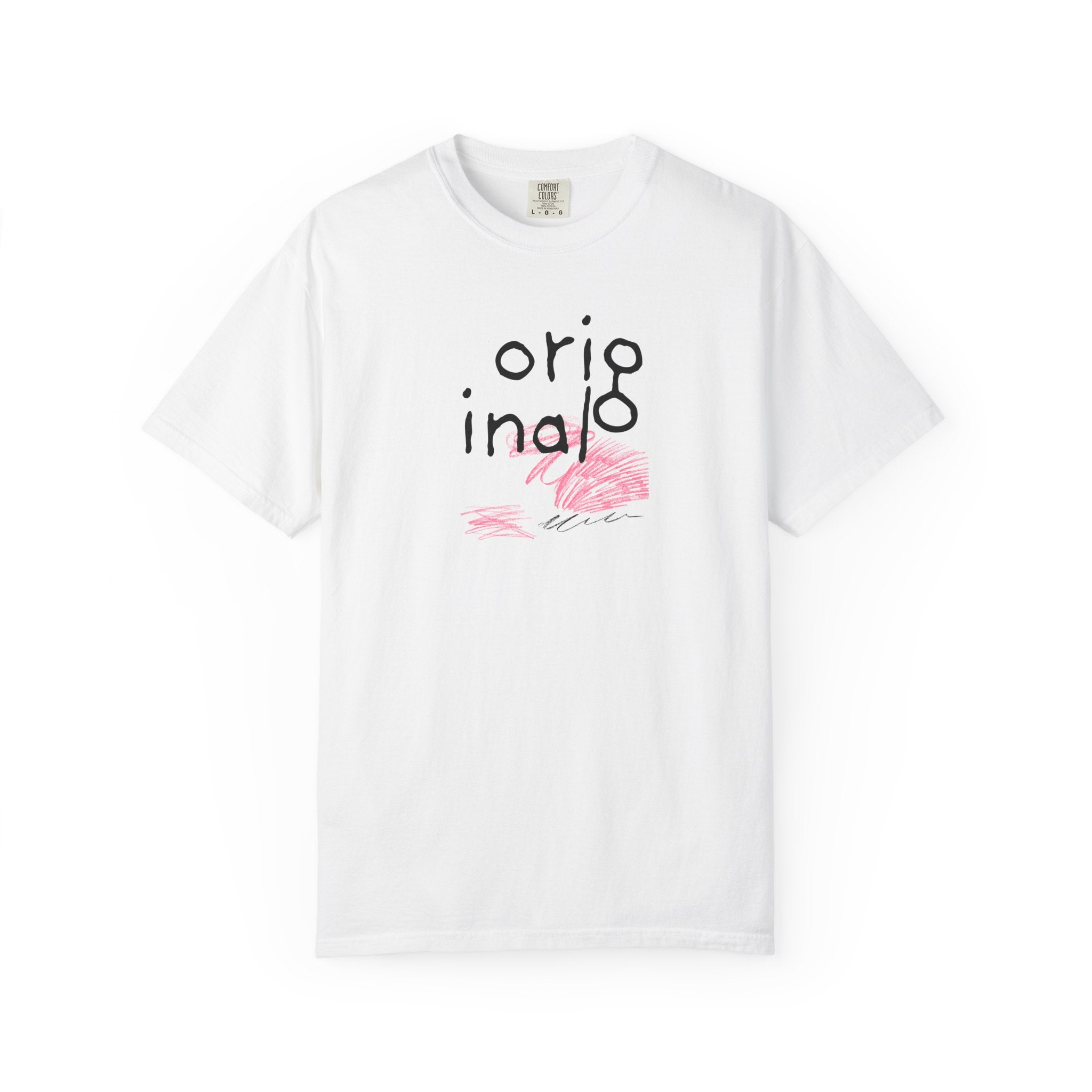 Original Graphic T-Shirt — 'original' Handwritten Design with Pink Brushstroke